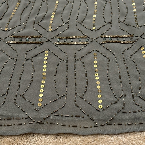 Fossil olive green and gold beaded and sequin top - Picture 14 of 16